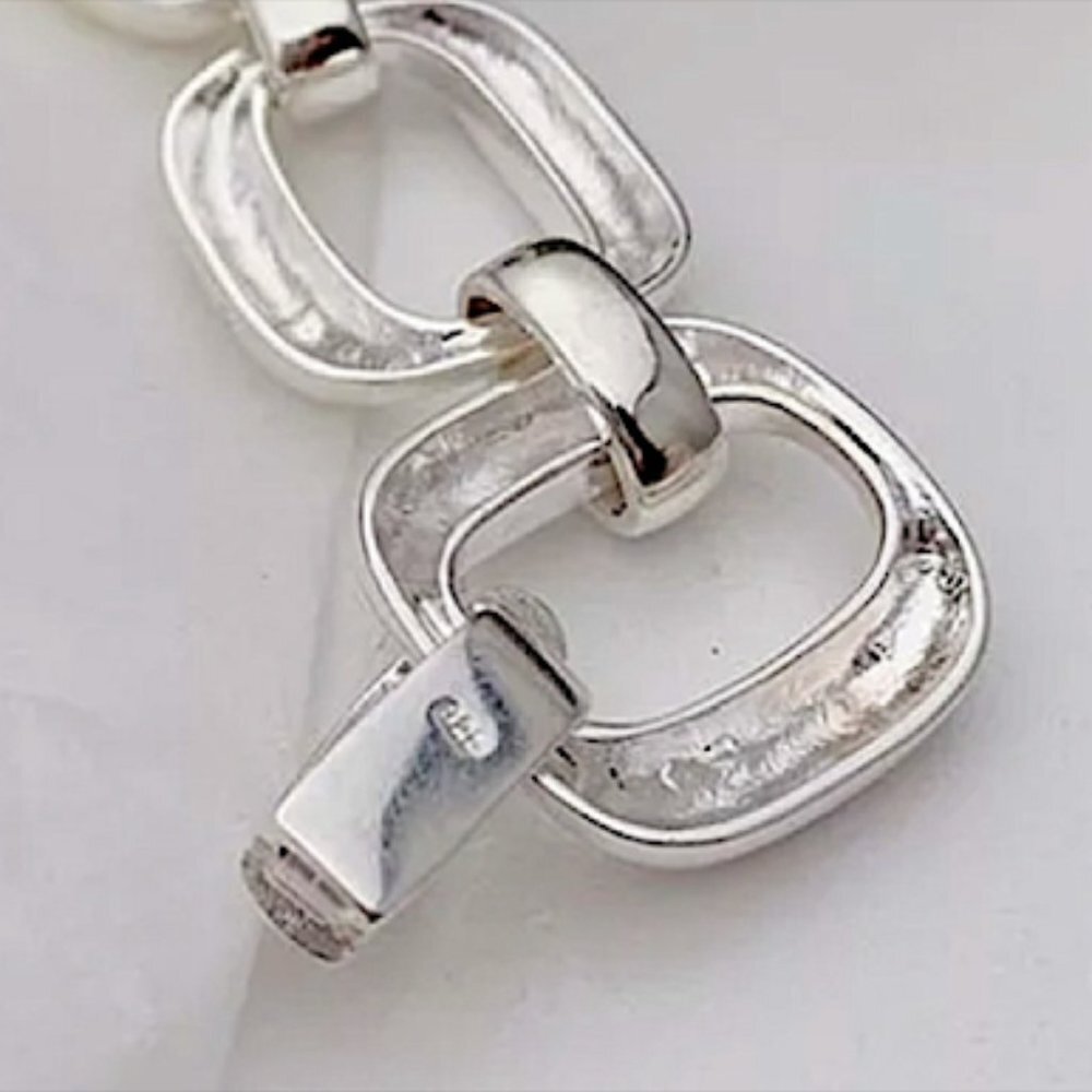 STERLING SILVER CHAIN LINK BRACELET - Picture 10 of 11